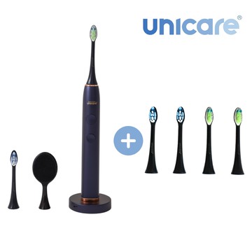 unicare®高效音波電動牙刷＋原廠替換刷頭四入組_星空藍_廠商直送