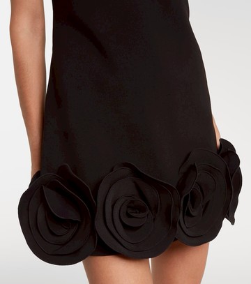 Self-Portrait Floral-appliqué crêpe minidress