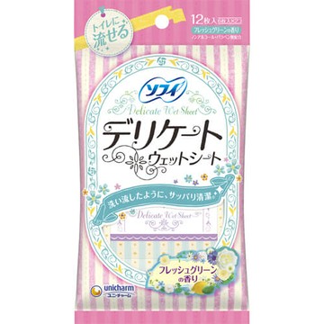 蘇菲 私密濕巾 清新綠茶香 12片裝