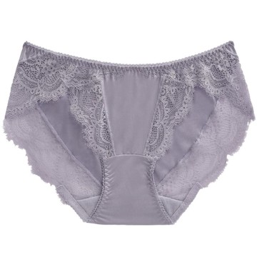 【玳蕾綺】蕾絲褲腳無痕三角小褲 / 夜暮灰