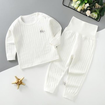 嬰兒睡衣服四季女寶寶男純棉提花長袖套裝秋衣秋褲高腰幼兒童內衣