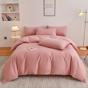 台灣製 舒柔棉 優雅素色薄被套  珊瑚粉色  210 x 180cm