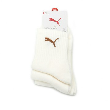 PUMA NOS 素色跳豹短筒襪 三雙組 米 BB149403
