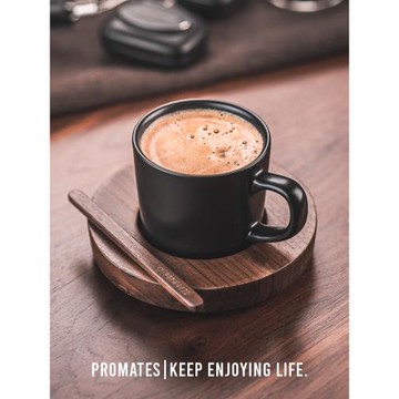 Promates商務黑色馬克杯陶瓷咖啡杯高檔精致男士辦公室杯子送禮