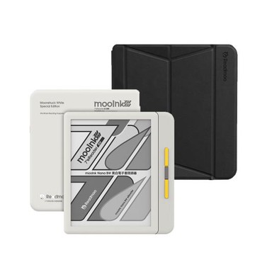 [殼套優惠組]Readmoo讀墨 mooInk Nana 7 吋 BW 黑白電子書閱讀器 (迷月白)+磁感應保護殼