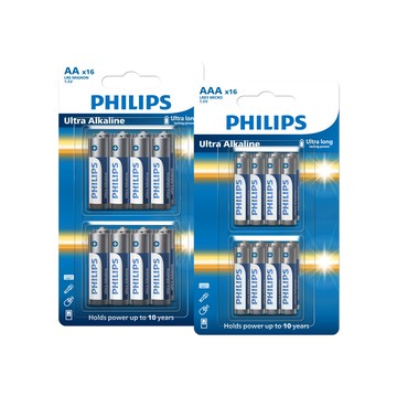 PHILIPS 超鹼電池64顆-3號/4號