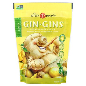 The Ginger People, Gin Gins®，姜咀嚼片，檸檬味，3 盎司（84 克）