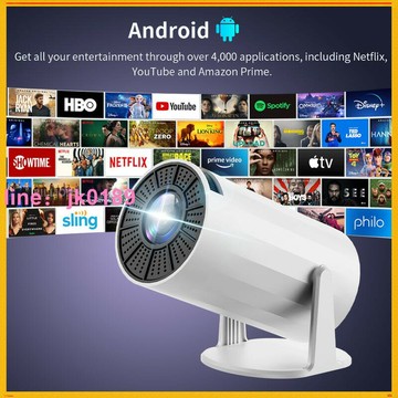 丶新款炮筒投影儀 安卓11系統5g雙頻 支持4k解碼便攜投影