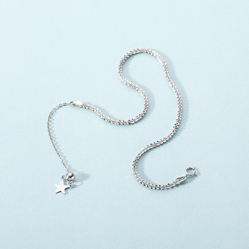 925純銀腳鏈女簡約學生閨蜜ins小眾設計網紅五角星抖音銀飾