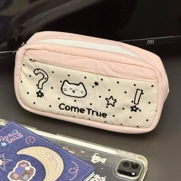 🎀臺灣出貨🎀ins波點小兔大容量筆袋小衆文具學生高顏值可愛收納袋簡約耐髒 鉛筆盒 筆袋 鉛筆袋 鉛筆盒國中生 筆袋