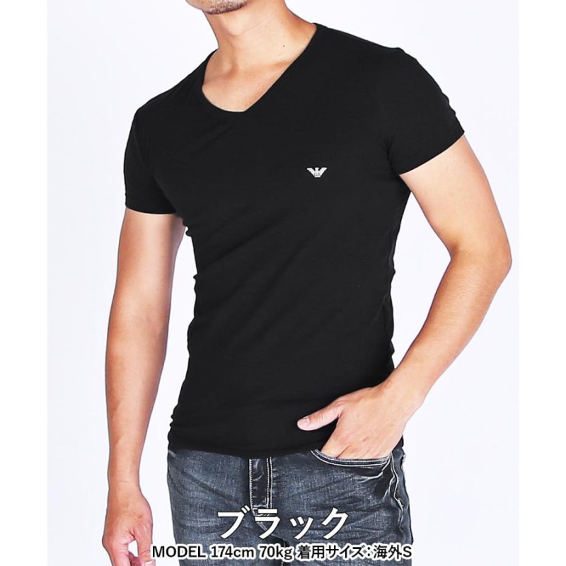 エンポリオ アルマーニ EMPORIO ARMANI メンズ Tシャツ Vネック 半袖 ロゴ ブランド EA かっこいい | LINEショッピング