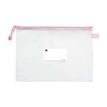 珠友Chuyu 網狀拉鏈袋/WA-50106-03/A4/粉紅