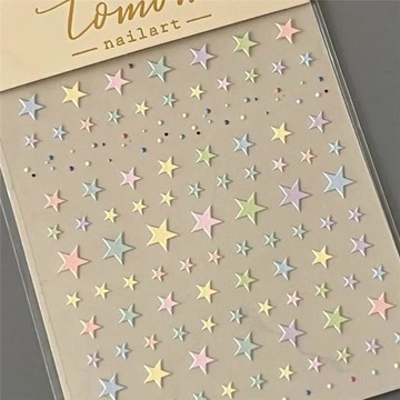 臉部裝飾貼 演出會必備應援貼 派對貼紙1馬卡龍愛心星星美甲貼紙浮雕立體可愛少女臉部貼飾背膠指甲貼紙 立體貼紙 星星貼紙