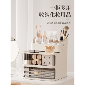 透明簡約化妝品收納盒桌面抽屜學生文具口紅梳妝臺書桌整理置物架