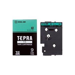 (業務用30セット) キングジム テプラTRテープ TC9G 緑に黒文字 9mm