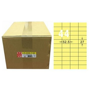 【龍德】A4三用電腦標籤 27x52.5mm 淺黃色 1000入 / 箱 LD-899-Y-B【APP滿額下單4%點數(單一帳號最高1000點)】7/31止
