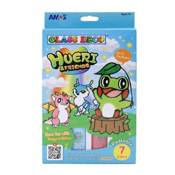 【AMOS 阿摩司】韓國原裝 7色 HUERI&FRIEND 主題 22ML 玻璃彩繪組 / 組 FD22P7R-H
