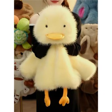 女孩冬季毛茸茸超萌可愛動物小鴨子冬天加厚外套親子裝保暖毛毛衣