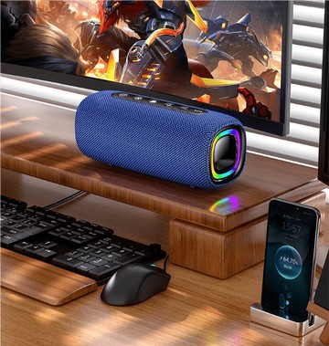無線藍牙音箱戶外防水便攜式超重低音砲帶rgb燈音響遊戯音響