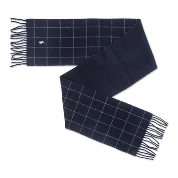 Polo Ralph Lauren RL 熱銷羊毛刺繡小馬雙面針織圍巾(義大利製)-深藍色