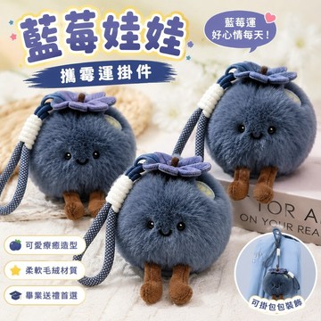 新品✨藍莓娃娃 藍莓運 攔霉運掛件 畢業交換禮物 藍莓款攔黴運生態水果掌中寶毛絨送禮物陪伴娃娃