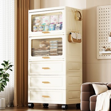 Mr.box 55面寬上掀蓋式五層收納櫃(2掀蓋+3抽櫃)