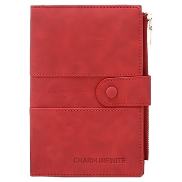 城市漫遊 皮革護照包  紅色  17 x 12 x 1cm