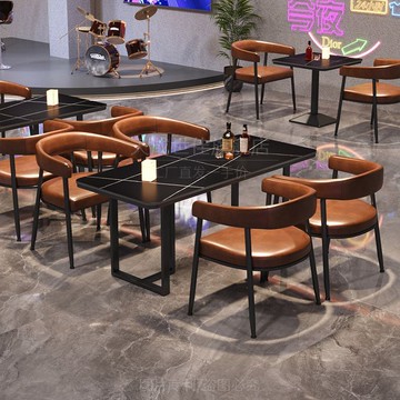 現代酒吧清吧卡座沙發主題音樂餐吧咖啡西餐廳燒烤店酒館桌椅組合 8143