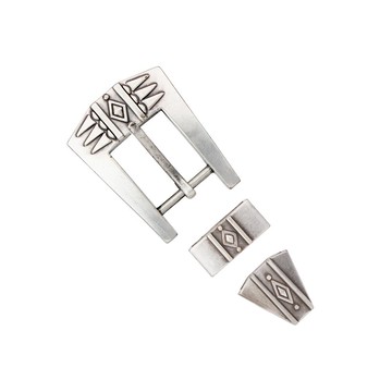 【出清品】IVAN 幾何圖形3件式帶扣 / 25mm (1＂) / 古銀 7266-05