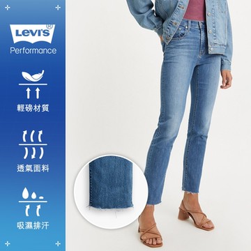 Levis 女款 724高腰修身直筒抗UV牛仔長褲 Performance Cool
