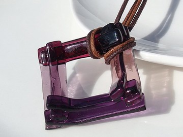 彩色玻璃 (Irogasane [紫水晶]) 項鍊 [尺寸可選] [定制]