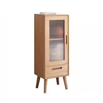 hoi!源氏木語柏林橡木原木色玻璃單抽矮邊櫃 Y83M01