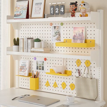 【台灣公司 可打統編】桌上書架可調節鐵藝洞洞板桌面儲物置物架夾式收納架 h8157