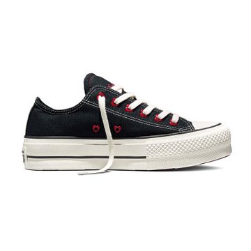 Converse Ctas Lift Ox 休閒鞋 女鞋 帆布鞋 黑色 情人節 愛心 厚底 低筒 A19059C