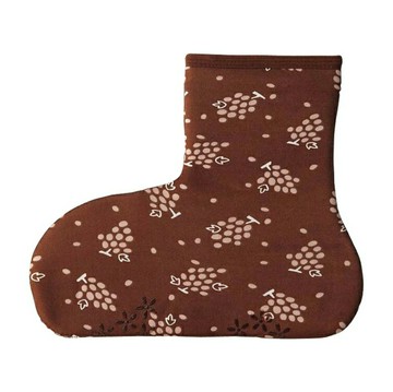 日本 Poka 保暖襪-棕色葡萄 短襪 裏起毛 襪套 室內拖鞋 防滑鞋底 襪子 地板襪＊夏日微風＊