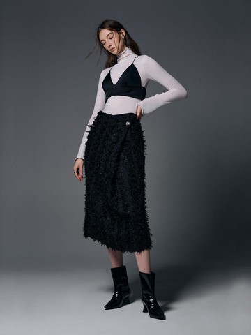 Couture Tweed Wrap Skirt