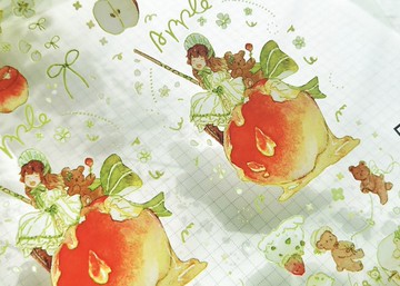 牧與歌 柳橙女孩 塩顏繪畫 PET 和紙膠帶 10米卷 台灣製