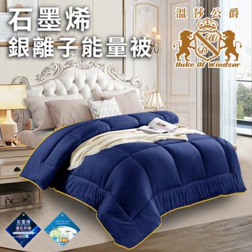 【超值組合】石墨烯銀離子能量被1.6Kg/深藍+公主風美容沉睡獨立筒枕-2顆/顏色隨機