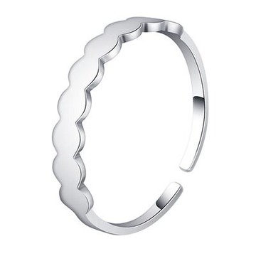 現貨+預購 925純銀戒指開口戒-圓型花邊亮面生日情人節聖誕節禮物女飾品73qj22【獨家進口】【米蘭精品】