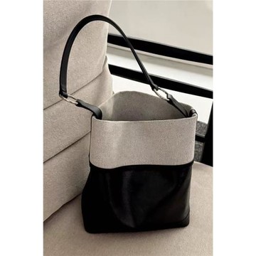 白緹雅韓版高級不撞款單肩托特包包2025新款大容量上班通勤水桶包