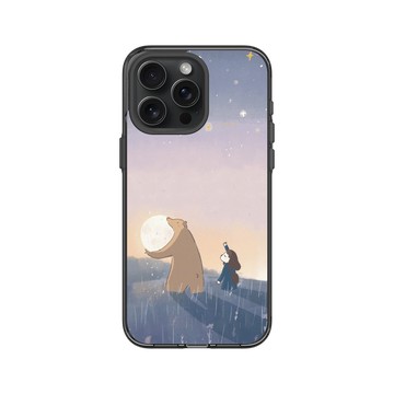iPhone 15 Pro Max Clear 酷墨灰 - 咻咻熊 XiuXiubear - 我們送月亮回家吧