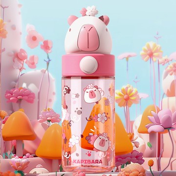 🔥台灣現貨 豚豚公仔太空杯 卡皮巴拉水壺 水豚水壺 水豚 水豚君 水壺 兒童水壺 學生水壺 可愛水壺 Tritan 水杯