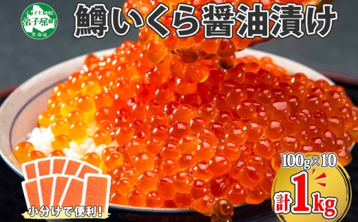 1382. 鱒いくら醤油漬け 計1kg 100g×10パック 鱒いくら いくら イクラ 醤油漬け 鱒 マス 魚卵 小分け 海鮮 送料無料 北海道 弟子屈町 35000円