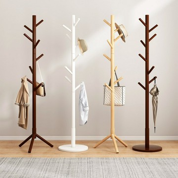 公司貨開發票 落地實木衣帽架掛衣架加粗衣架臥室立式簡易晾衣架輕奢衣帽直銷