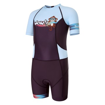 Santic 兒童騎行服套裝專業坐墊透氣運動鐵人三項平衡車套裝 0KD03001