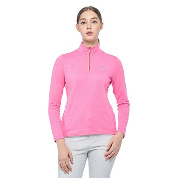 【Wildland 荒野】彈性半開襟拉鍊上衣 女 蜜粉紅 0B02607-22