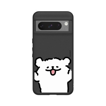 Pixel 8 Pro SolidSuit 黑 - Maltese線條小狗 - 線條小狗扮鬼臉