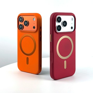 iphone17手機殼硃砂紅巖沙磁吸蘋果17promax磨砂新款pc硬殼防摔16pro高級感保護套17p情侶小衆17m
