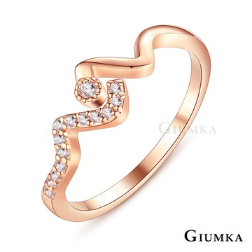 GIUMKA 波浪造形戒指 精鍍玫瑰金 MR21023