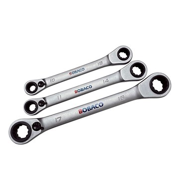 【大船回港】新版4in1雙向棘輪扳手 三支組 8-19mm